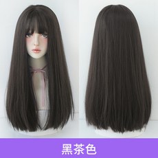 해외 가발 여장발 자연스레 머리만 까맣고 긴 생머리 자연 공기-73701