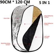 30CM 12 Inch 반사경 in 1 P 사진 둥근 Light Diff, 120CMX90CM 5 IN 1, 4.120CMX90CM 5 IN 1, 1개