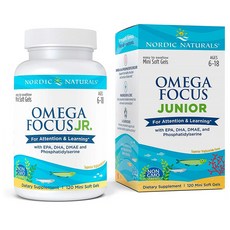  (어린이 오메가3) 노르딕 네추럴 오메가 포커스 주니어 900mg 120정 (6~18세), 1개 