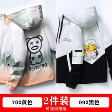 남자 후드집업 바람막이 봄 점퍼 아우터 남성 재킷 2021 트렌드 만화 캐주얼 그라데이션 피카추 재킷 겉옷