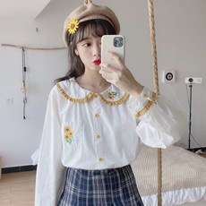 시원한 메쉬스타일 여아 프릴 쉬폰셔츠 로리타 요정 블라우스 608 JL 08