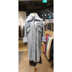 뉴코아강남오즈세컨 퍼트리밍펄버튼데님덤퍼O21JBNOT693W