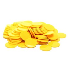 100 개/몫 9 색 25mm 플라스틱 포커 칩 카지노 빙고 마커 토큰 재미 가족 클럽 보드 게임 장난감 크리 에이 티브 선물, [01] yellow, 노란색