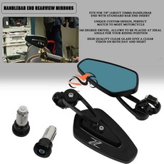 가와사키 Z250 Z300 Z400 Z650 Z800 Z900 Z1000 ZX6R ZX10R Z650RS Z 1000 R SX 오토바이 핸들 바 엔드 백미러, 8)빨간