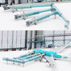 1:400 스케일 모델 승객 탑승 브리지 단일 및 이중 채널 에어버스 A380 항공기 비행기 공항 장면 디스플레이 인형