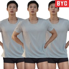 BYC 남자 순면 단색 컬러 부드러운 반팔런닝 3매