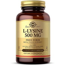 솔가 L 라이신 500mg Solgar L-Lysine 500 mg 250 베지캡슐, 250 Count, 250 Count [Pack, 250정, 1개