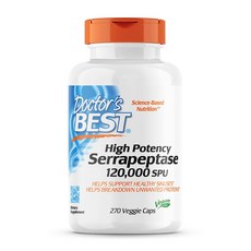 Doctors Best 하이 포텐시 세라펩타제 120000 SPU 270 베지캡슐, 1개, 270정
