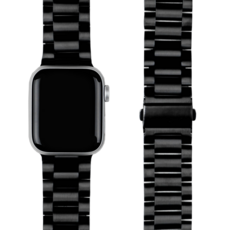 모할랩 애플워치 3/4/5/6/7/8/9/SE 호환 클라시 메탈 스트랩, 02블랙, 38mm/40mm/41mm