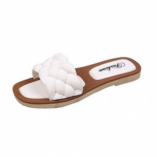 샌들 여성 오픈 토 워킹 솔리드 컬러 신발 짠 비치 슬리퍼 홀리데이 Chaussure Femme
