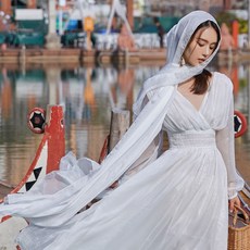 차카 솔트 관광 스카프 민족 스타일 빨간 숄 해변 사진 비치 타월 사막 몽골 여행 필수품