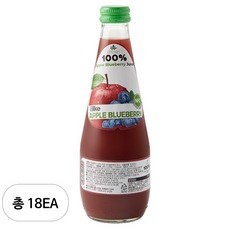 캐슬밸리 100 착즙 사과블루베리 주스, 18개, 300ml