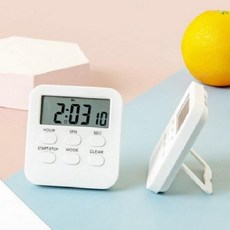 공부스톱워치 스터디타이머 수험생 타이머 공부 시계 무음, 영문 버전-화이트