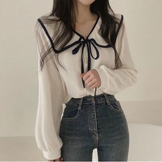 셀리즈로 여성 하객룩 러블리 카라 블라우스