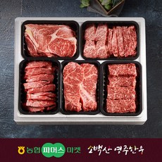 [냉장/1++][농협영주한우]정성드림 VVIP소한마리 구이모음3호 (꽃등심/채끝/부채살or업진살/갈비살/치마살), 1개, 600g