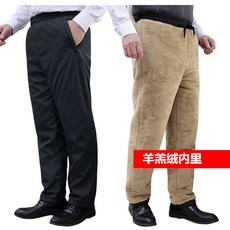남자작업복바지 중년 면바지 남성겨울 아우터 기모 루즈핏 허리조임 양털 바지 아버지 노인 보온