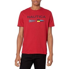 노티카 남성용 지속 가능하게 제작된 로고 신호 깃발 그래픽 티셔츠 Nautica 남성용 지속 가능하게 제작된 로고 신호 깃발 그래픽 티셔츠 네이비