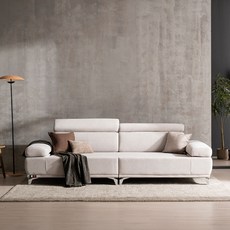 장인가구 세라믹 황토볼 온열 건강 보료 3인 흙소파 쇼파, 라이트그레이, 무이 3인 틸팅 팔걸이 흙소파