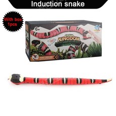 리모콘 조정 자동 전자뱀 고양이 훈련용 장난감 USB 충전식 애완 동물 센서 장난감, 빨간색 뱀