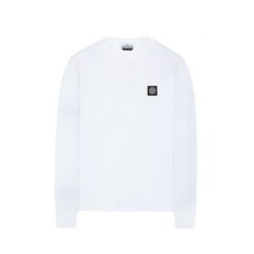 [스톤아일랜드] 로고 패치 롱슬리브 긴팔 티셔츠 (화이트) 22713