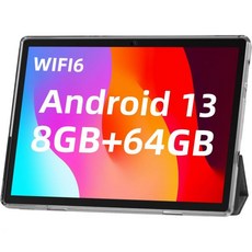 Android13 태블릿 2024 최신 10인치 PC 가장 빠른 듀얼 WiFi6 휴대용 스탠드 케이스 포함 8GB64GB 강력한 2.0GHz CPU 1280 800 터치스크린