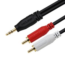 맥라인 스테레오 3.5mm to 2RCA 오디오 케이블 PC 스마트폰 스피커 앰프 AUX 연결선 McLine MC-PA01, 1.5m, 1개 1.5m, 1개