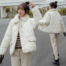 게일 퍼 퀼팅 누빔 여성 숏패딩