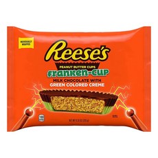 Reese's 리세스 할로윈 프랭큰 밀크 초콜릿 피넛 버터 컵 265g 그린 컬러 크림 Halloween Franken Cup, 1개