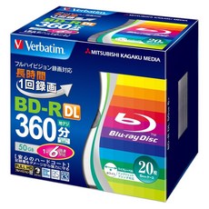 Verbatim Japan Bar Bay Tum 1 시간 녹음 Blu-ray 디스크 BD-R 50GB 20 조각 흰색 프린터 단일 사이드 2 레이어 1-6 이중 속도 VBR260RP20V2, 상품명참조