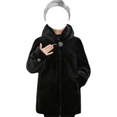 할머니 밍크 코트 어르신 빅사이즈 중년 여성 인조모피