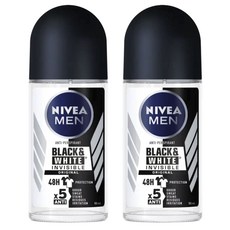 니베아 블랙 앤 화이트 인비저블 오리지날 롤온 데오드란트, 2개, 50ml