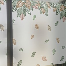 6CA828 나뭇잎_A01_W90xH90cm 칼라안개시트_흩날리는 안개시트지 유리시트지 창문시트지 유리창시트지 안개시트 유리용시트지 유리문시트지 선팅지 창문썬팅지 시트지제작