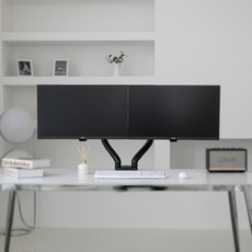 젠마운트 듀얼 모니터암 거치대 스탠드 27인치 32인치 ZM-02, 1개, 블랙
