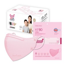 [굿매너] KF80 새부리형 컬러 마스크 중형 100매, 핑크, 20개, 5매입