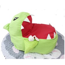 빈백 창의적인 상어 동물 만화 보관 가방 모던 인형 콩 의자 휴대용 장난감 의류, 1) green, 1개