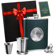KWANITHINK HIP FLASK 접을 수 있는 샷글라스 빌트인 플라스크 휴대용 술병 8oz, 본문참고, 본문참고