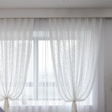 문발사 커튼 레이스 장식 주방 레드 화이트 방모 침실 북유럽 무방 커튼 비광인 숙소, S자 고리