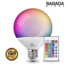 LED 밝기조절 색변환 스마트 전구 RGB 12W KS인증 G90 볼구 벌브 램프 리모컨 컬러 조명 수유등 게임방 색변화 엘이디, 색변환 LED 램프 (리모컨 별매), 1개