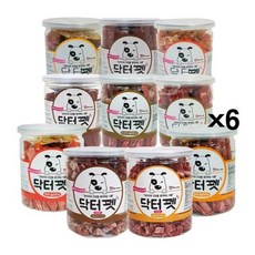 닥터펫 200g(통) X6 강아지 육포 건조간식 영양 훈련, 스몰바이트오리, 종류:스몰바이트오리