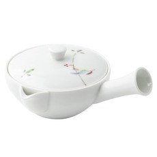 사이카이도기 나미야끼 도후사세이도헤이 찻주전자 약 150ml 가지 작은 새 일본제 화이트, 1개