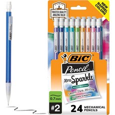 BIC Xtra Sparkle Mechanical Pencils 빅 엑스트라 스파클 샤프 펜슬 연필 중간 0.7mm 24개입