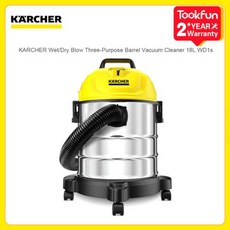 진공 청소기 Karcher Wd1s 배럴 습식 건식 블로잉 3 인 1 21500Pa 홈 카펫 1800W IPX4 5 층 여과 76dB 18L, 1) WD1s Classic - EU
