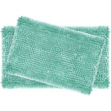 Laura Ashley 로라 애슐리 2 조각 버터 셔닐 20 "X 34"목욕 매트 세트 아쿠아, 17 in. x 24 in./20 in. x 34 in.Aqua
