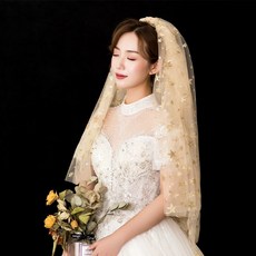 웨딩드레스 샴페인 면사포 신부 숏 결혼 헤어액세서리 스윗 인싸템 숲 캉캉
