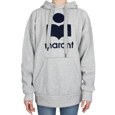 [Isabel Marant Etoile][이지겟] 20FW 이자벨마랑 에뚜왈 MANSEL 벨루어 로고 후드티 (그레이) SW0031 054E 02GY