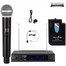 MicrocKing 무선 마이크 시스템 다이나믹 핸드 마이크 노래방 파티 DJ 교회 결혼식 실내 / 야외 활동에 이상적, 단일옵션