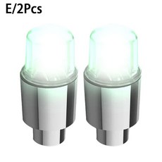 자동차 휠 LED 플래시 라이트 어 깍지 밸브 캡 발광 경고 장식 램프 오토바이 자전거 액세서리 2, China, white light, 1개