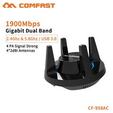 Comfast 네트워크 카드 1900Mbps 기가비트 2.4G 및 5.8G 듀얼 밴드 4 x 2dBi 안테나 벽 신호용 PC 동글 CF-958AC - cf-958ac