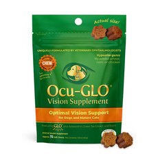 오큐글로 소프트츄 강아지 고양이 눈영양제 15개입 / Ocu-GLO Optimal Vision Support Soft Chews 15ct, 1개 - 오큐글로츄