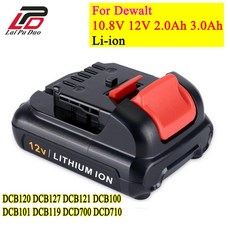 Dewalt 10.8V 12V 전동 공구 배터리 MAX 2.0Ah 3.0Ah DCB120 DCB127 DCB121 DCB100 DCB101 DCB119 DCD700 DCD710, 1개, 2000mAh, 단일